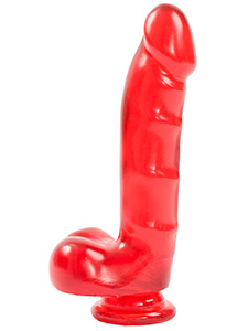 Jelly Jewel Cock w/Suction Cup Ruby