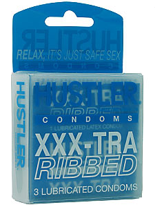 Hustler&reg; XXX-TRA Ribbed Condoms
