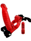 Double Penetrator Strap On Cockring Red