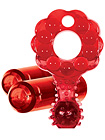 Crossbones Mighty Marble Double Bullet Cockring Red