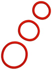 SPR-39 3 Red Soft Rubber Cockring Set